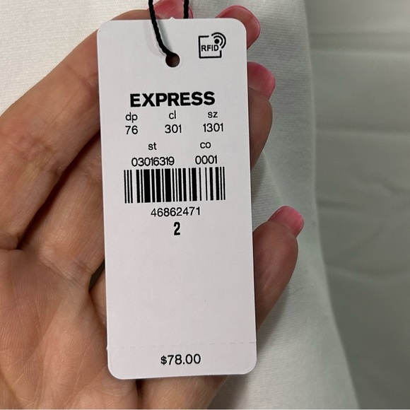 Express Women's White High-Waisted Shorts Size 2. NWT - Picture 5 of 6